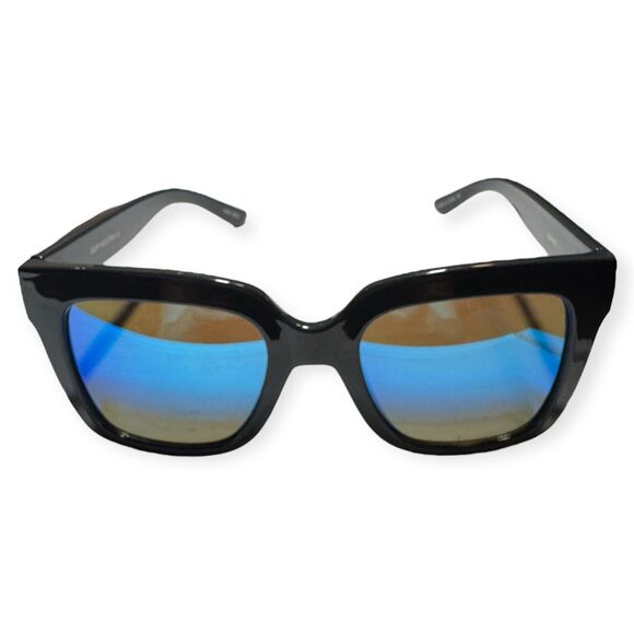 Quay Blue‎ Mirror Supine Sunglasses Dark Gray Oversized 142mm - Picture 3 of 9